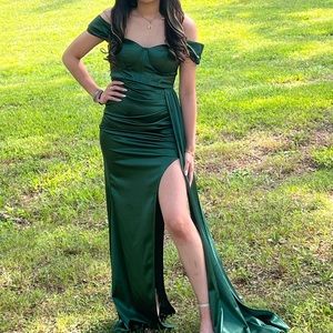 Green long dress